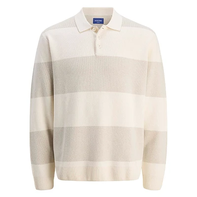 Boston Long-Sleeve Striped Polo Shirt