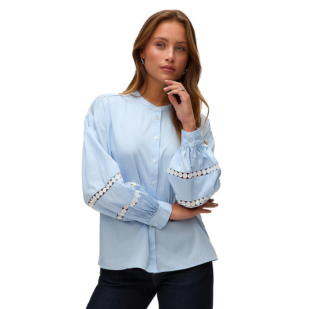 Janni Laced Balloon-Sleeve Shirt