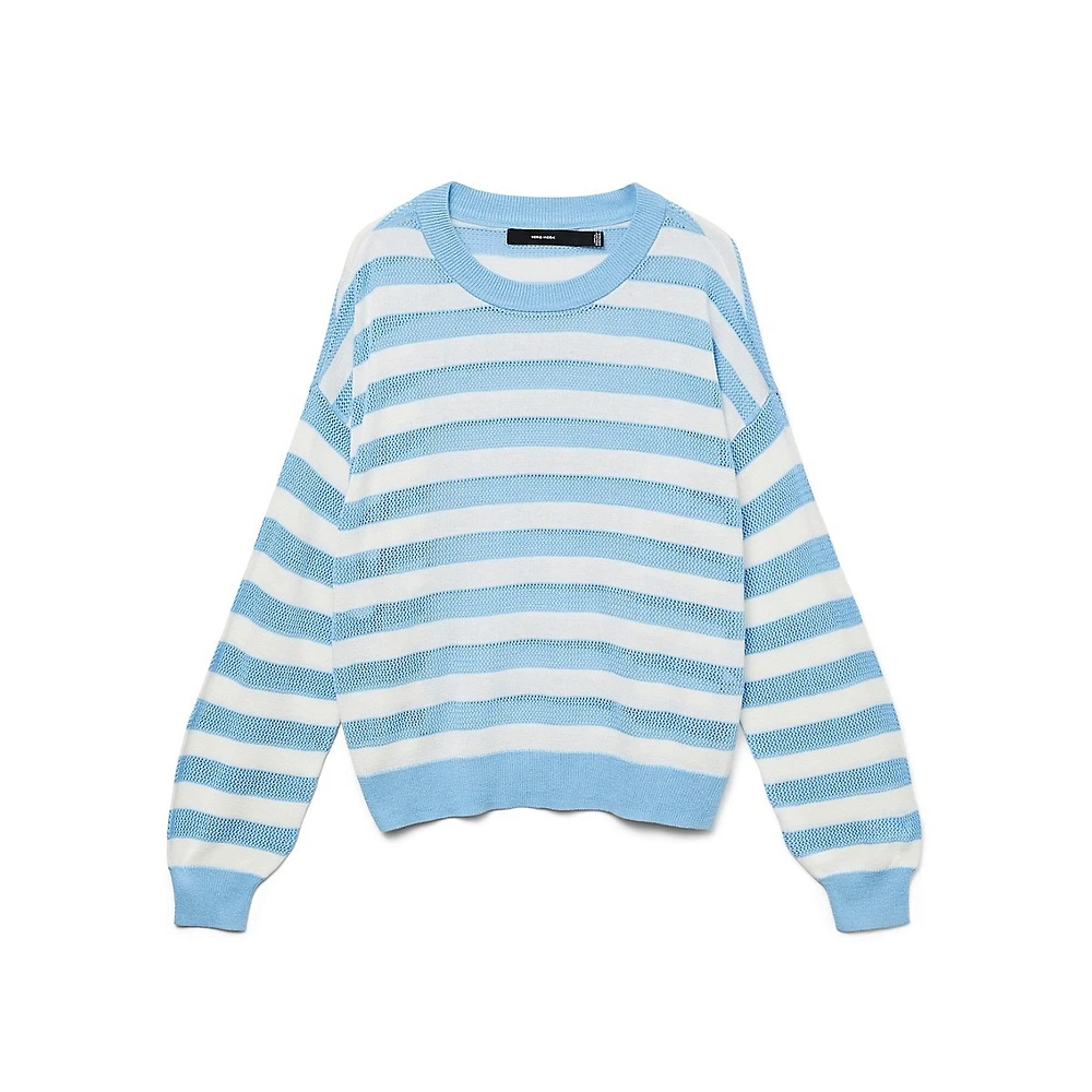 Lexsun Stripe-Stitch Drop-Shoulder Sweater