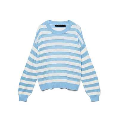 Lexsun Stripe-Stitch Drop-Shoulder Sweater