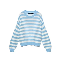 Lexsun Stripe-Stitch Drop-Shoulder Sweater