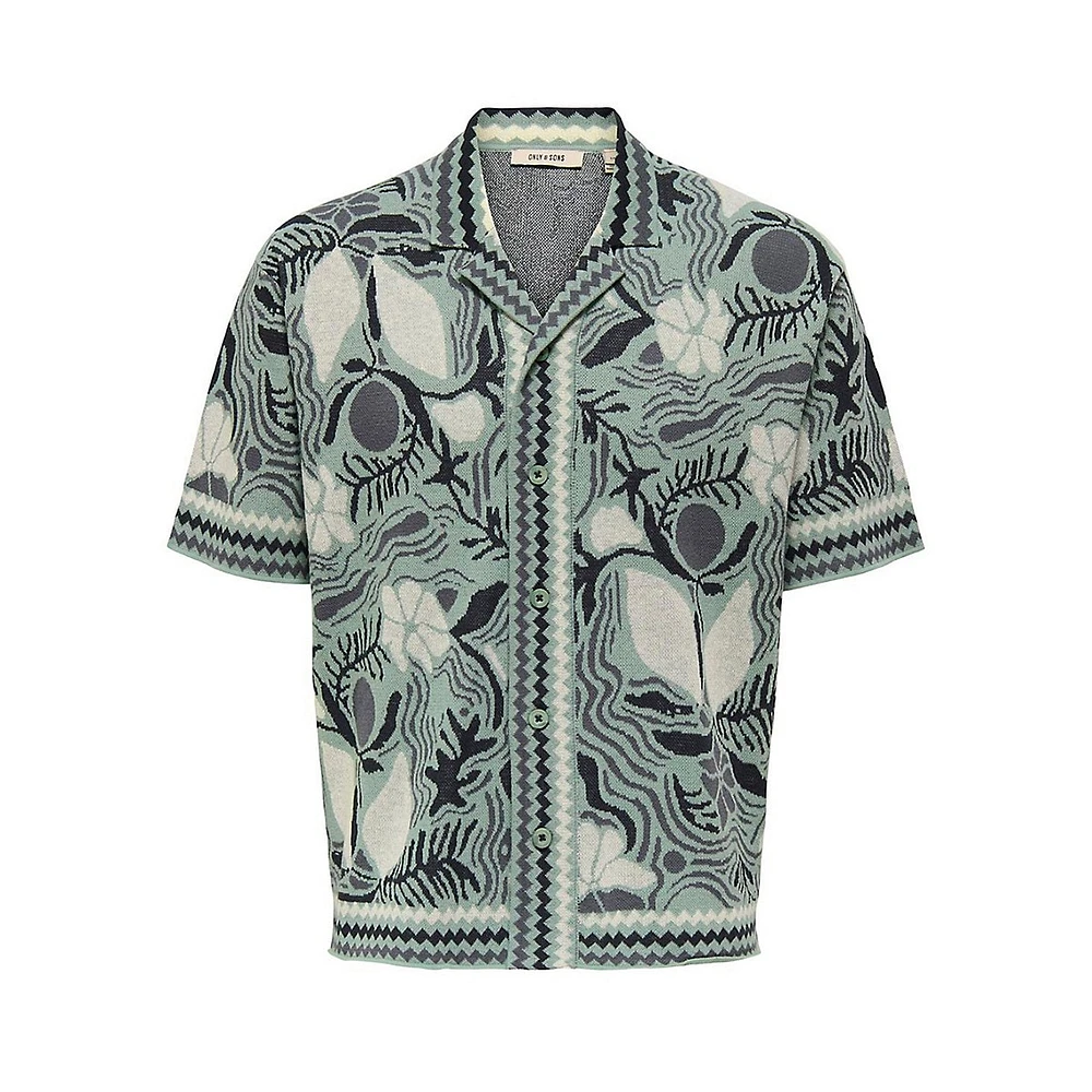 Duke Relaxed-Fit Jacquard Knit Camp Shirt
