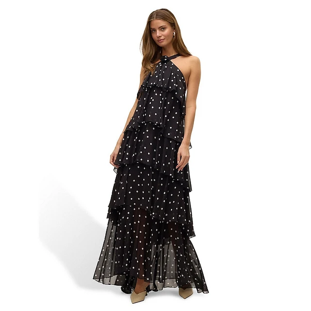 VERO MODA Felicia Halter Ruffle Maxi Dress at Coquitlam Centre in  Coquitlam, BC