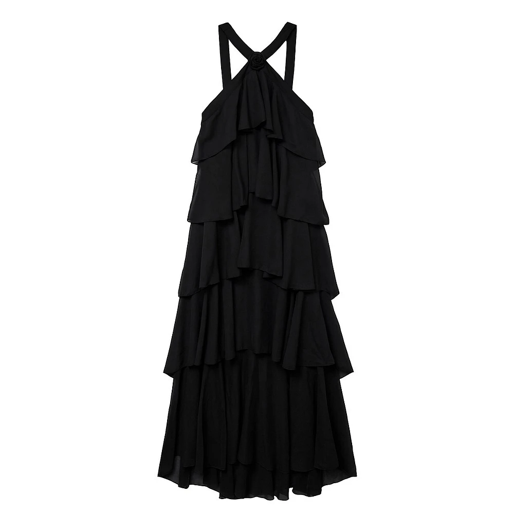 Felicia Halter Ruffle Maxi Dress