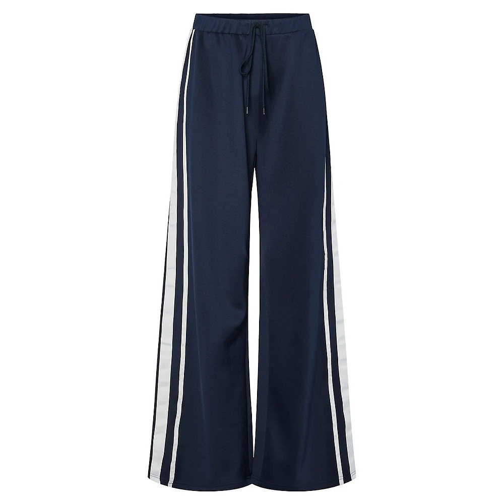 Wide-Leg Side-Stripe Track Pants