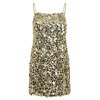 Disco Metallic Disc & Sequin Slip Dress