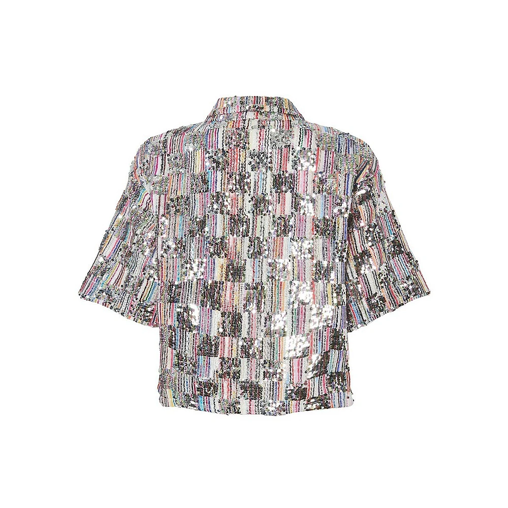 Naina Sequin Short-Sleeve Shirt