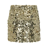 Disco Metallic Disc & Sequin Mini Skirt