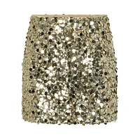 Disco Metallic Disc & Sequin Mini Skirt