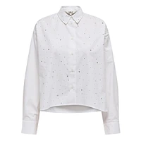 Siv Allover Rhinestones Button-Down Shirt