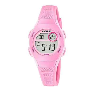 K5831 - 28mm Round Kids Digital Sports Watch, Quartz, Silicone Strap, Chronograph, Alarm, 12h/24h, Day, Date And Month