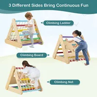 4 In 1 Wooden Climbing Triangle Set Triangle Climber W/ Ramp