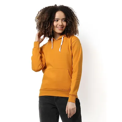 Women Solid Stylish Casual Hooded Sweatshirts