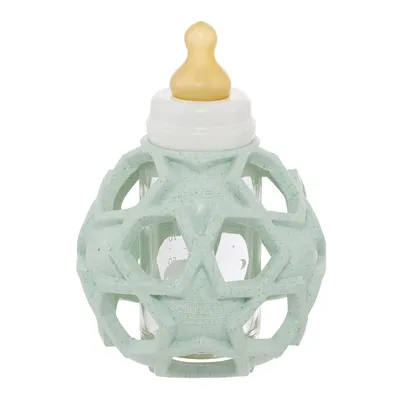 2-in-1 Glass Baby Bottle In Upcycled Rubber Star Ball Cover