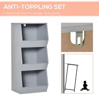 Kids Storage Cabinet 3 Shelves Anti-toppling Toy
