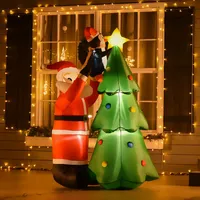 6ft Tree With Santa Claus And Penguin Inflatable Christmas Decoration