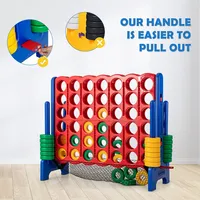 4-to-score Giant Game Set 4-in-a-row Connect Game W/net Storage For Kids & Adult