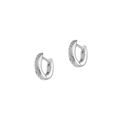 Sterling Silver Stone Mini Huggie Earrings