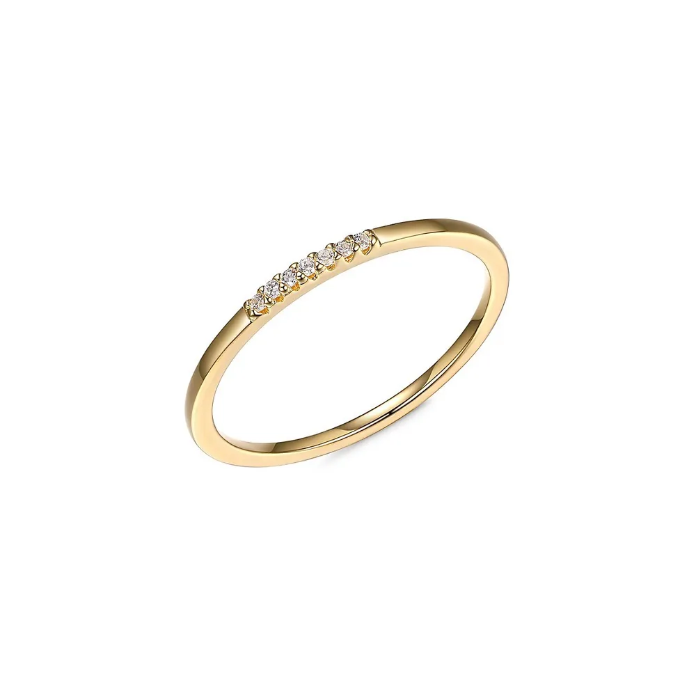 18K Goldplated Sterling Silver & Cubic Zirconia Ring