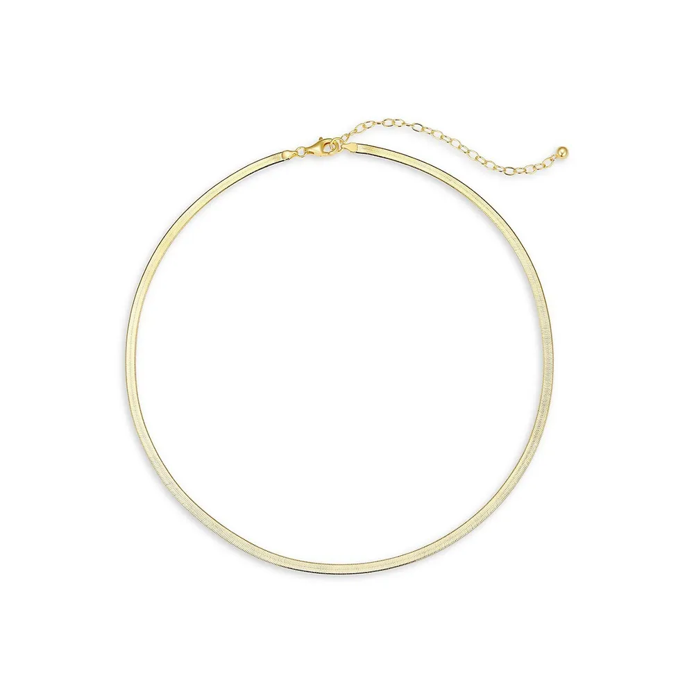 18K Goldplated Sterling Silver 3.5MM Flat Snake Chain Necklace - 16-Inch