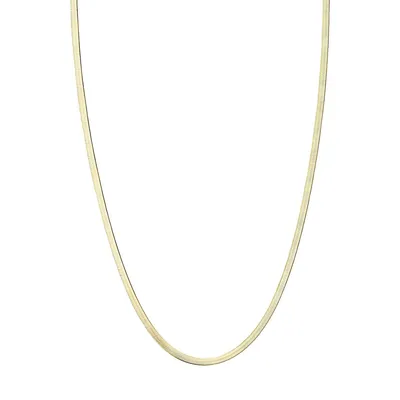 18K Goldplated Sterling Silver 3.5MM Flat Snake Chain Necklace - 16-Inch
