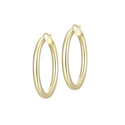 18K Goldplated Sterling Silver 40MM Hoop Earrings