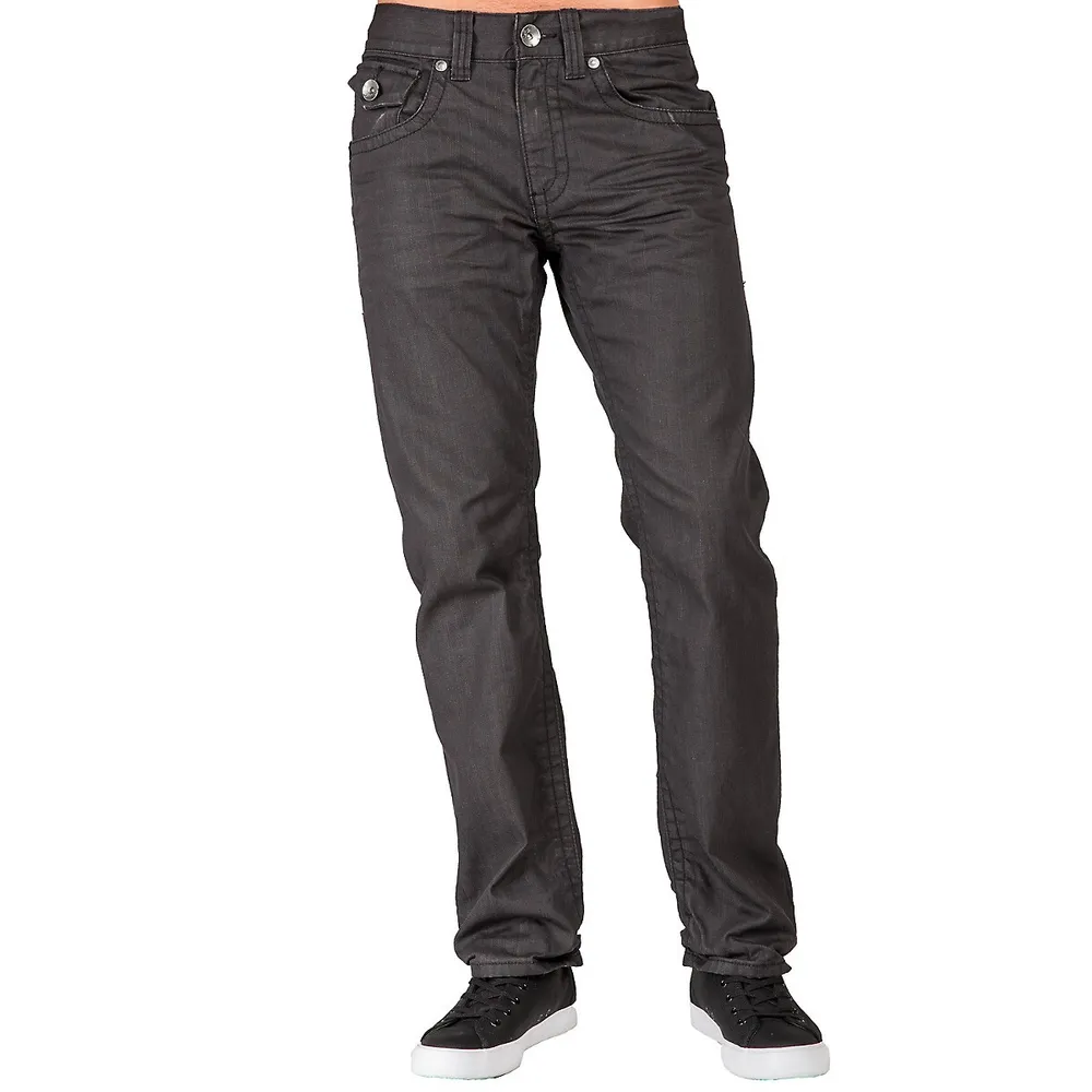 Dark Indigo Premium coated Knit Denim Jogger Jeans, Drop Crotch, Whiskering  Wash