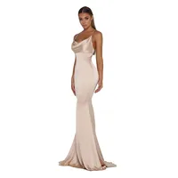 Dana Gown Silk With Low Back And Drape Front
