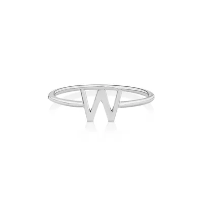 W Initial Ring In Sterling Silver