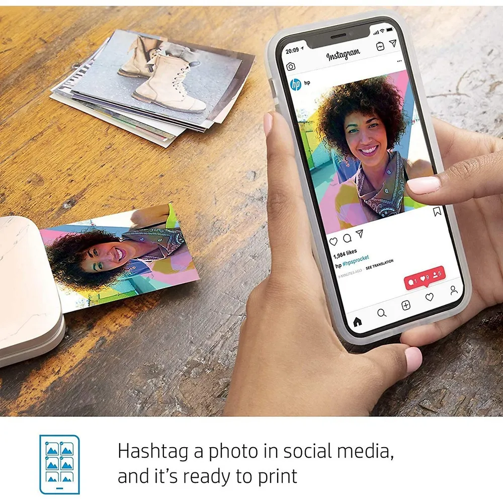 HP Sprocket 3x4 Instant Photo Printer ? Wirelessly Print 3.5x4.25? Photos  on Zink Paper from iOS & Android Devices 