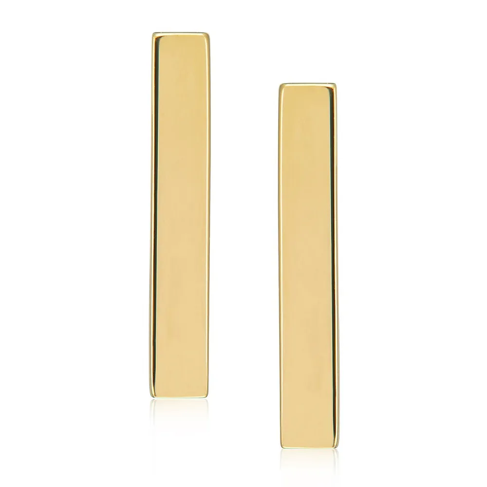 10kt Yellow Gold Bar Stud Earring