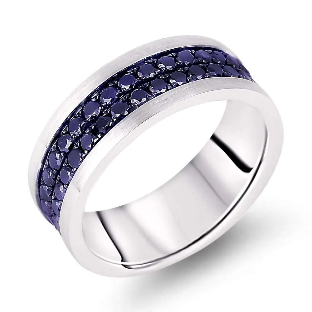 14 Karat White Gold Genuine Blue Sapphire Ring