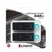 Exodia Datatraveler Usb Flash Drive, Usb 3.2 Gen 1, 64gb Capacity, Pack Of 2