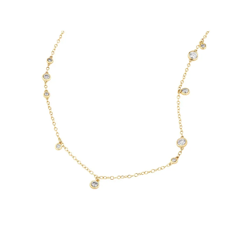 Necklace With 0.47 Carat Tw Of Diamonds In 10kt Yellow Gold