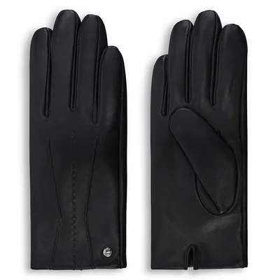 Basic Leather Glove With Trim