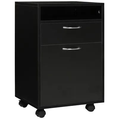 Mobile Filing Cabinet With Drawer Open Compartment Wheels