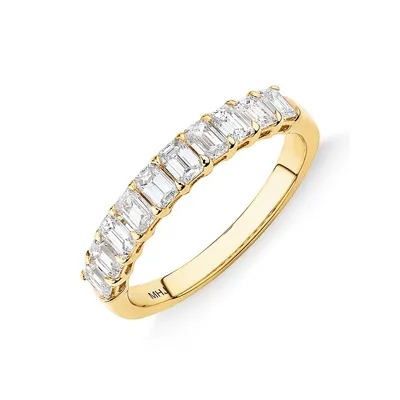 Wedding Ring With 0.80 Carat Tw Of Emerald Cut Diamonds In 14kt Yellow Gold
