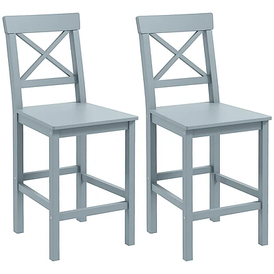 Counter Height Bar Stools Set Of 2 With Cross Back