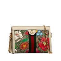 Pre-loved Small Gg Supreme Flora Ophidia Chain Shoulder Bag