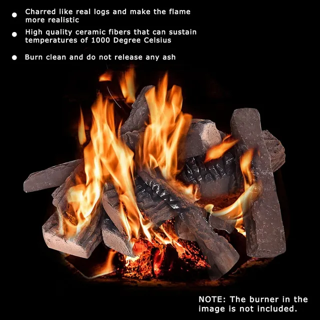 Costway 10pcs Ceramic Wood Logs Gas Fireplace Imitation Wood Propane  Firepit Logs | Galeries de la Capitale