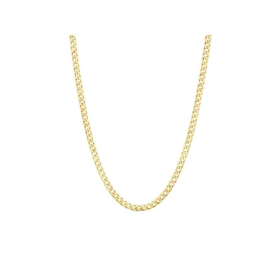 55cm (22") 4.5mm-5mm Width Solid Curb Chain In 10kt Yellow Gold