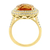 Gold Diamond Citrine Ring