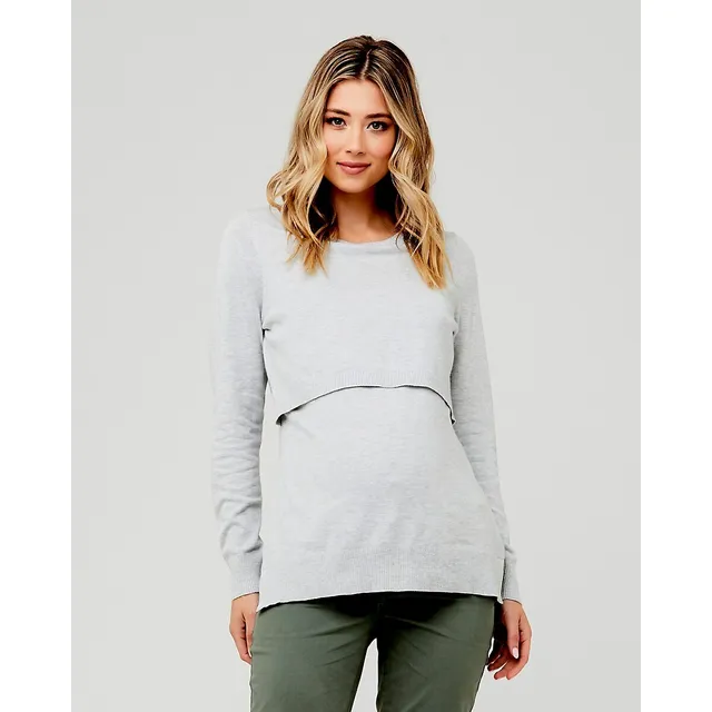 RW&CO. - Relaxed-Fit Turtleneck Sweater Thyme Maternity Mix