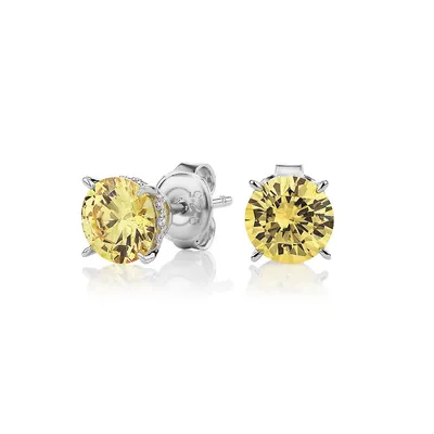 Round Brilliant Stud Earrings With 2.18 Carats* Of Signature Simulant Diamonds In Sterling Silver
