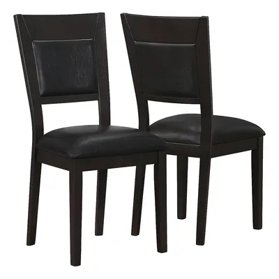 Dining Chair - 2pcs / 39"h / Cappuccino / Brown Seat