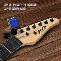30 Inch Electric Guitar Starter Kit For Kids W/ 3/4 Size Beginner’s Guitar, Amp, Strings, 2 Picks, Shoulder Strap, Digital Clip On Tuner, Cable & Case