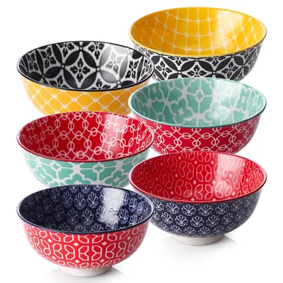 Ceramic Cereal Bowls, Set Of 6