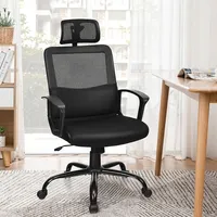 Mesh Office Chair High Back Ergonomic Swivel Chair W/ Lumbar Support & Headrest