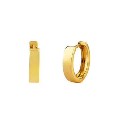 10k Gold Small Flat Huggie Earrings