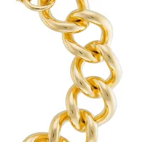 18kt Gold Plated 7.5" Polished Link Bracelet